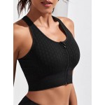 Sports bra with zip and neckline at the back