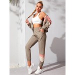 Sports jacket with color block, zipper & sports pants